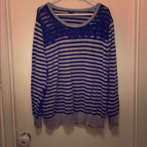 Torrid gray and black striped longsleeve